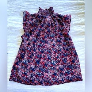 Banana Republic Petite XS Smock Neck Floral Top